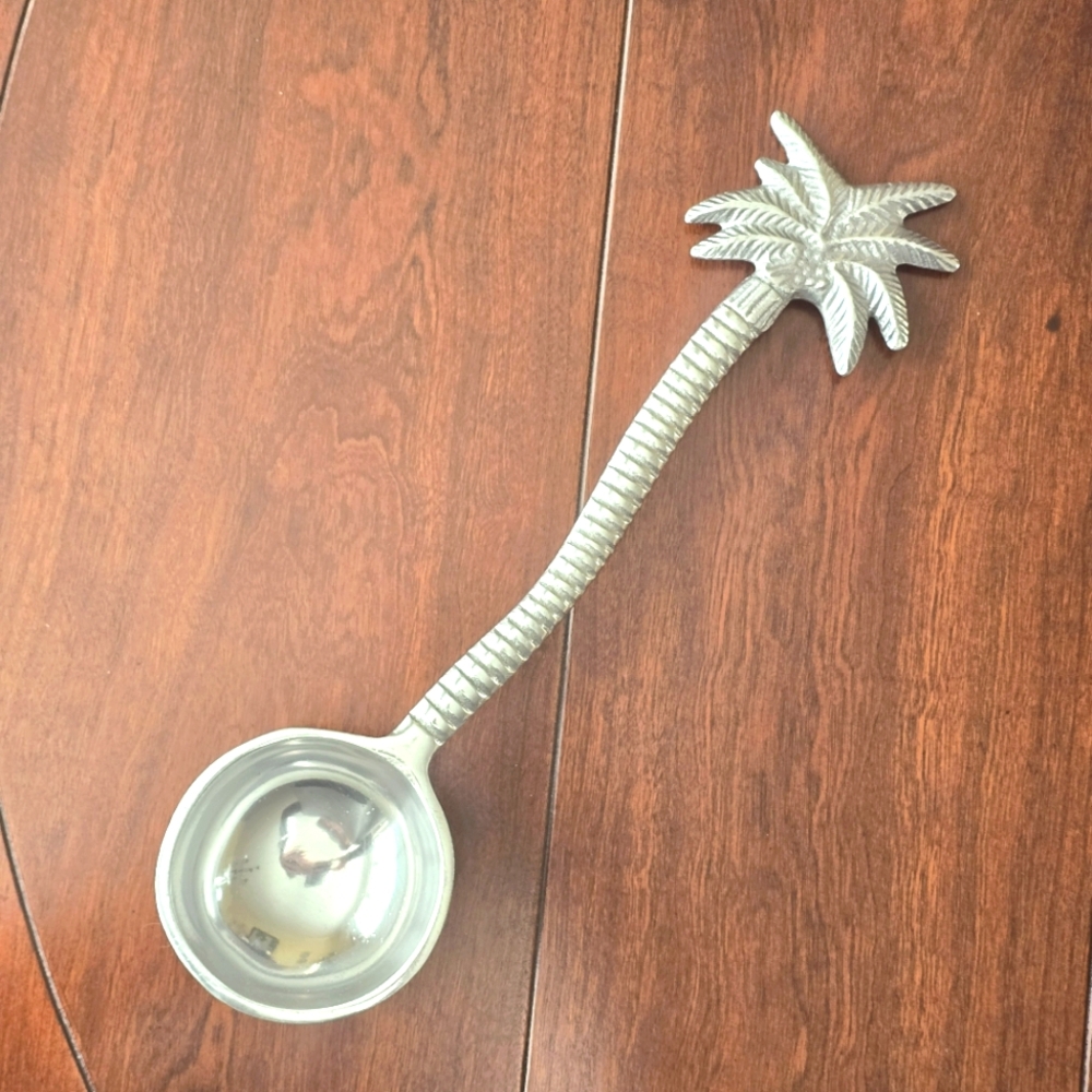 Silver Palm Tree Serving Spoon